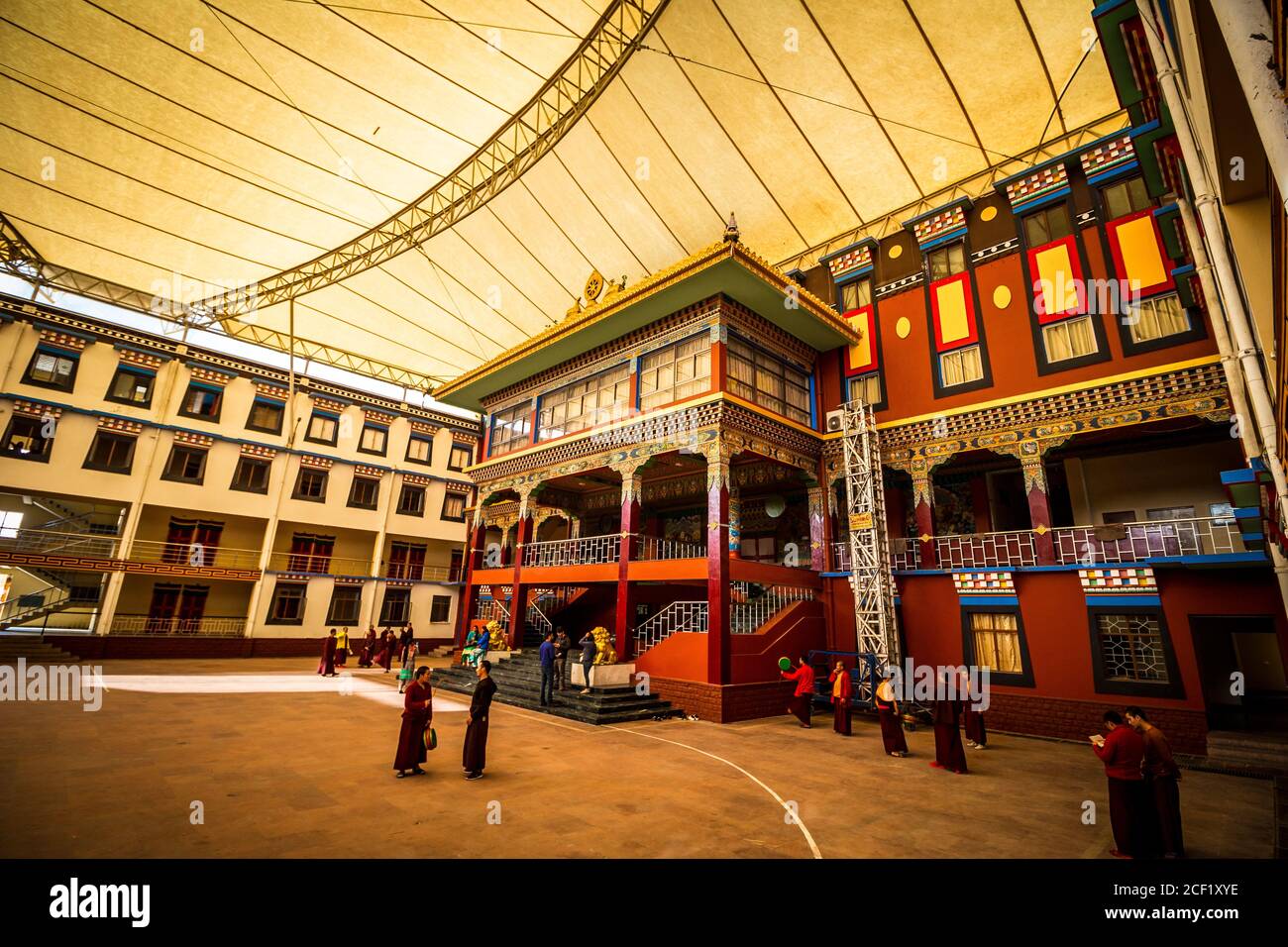Bir and Billing, Himachal Pradesh, Indien - das Kloster Palpung Sherabling gilt als eines der heiligsten Kloster in Himachal. Fakturierung. Stockfoto