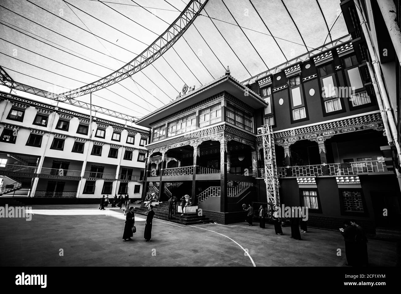 Bir and Billing, Himachal Pradesh, Indien - das Kloster Palpung Sherabling gilt als eines der heiligsten Kloster in Himachal. Fakturierung. Stockfoto