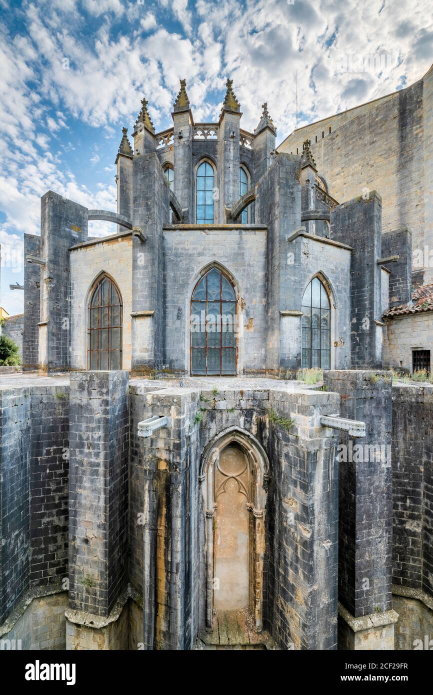 Vertikale Detail der Kathedrale von Girona Stockfoto