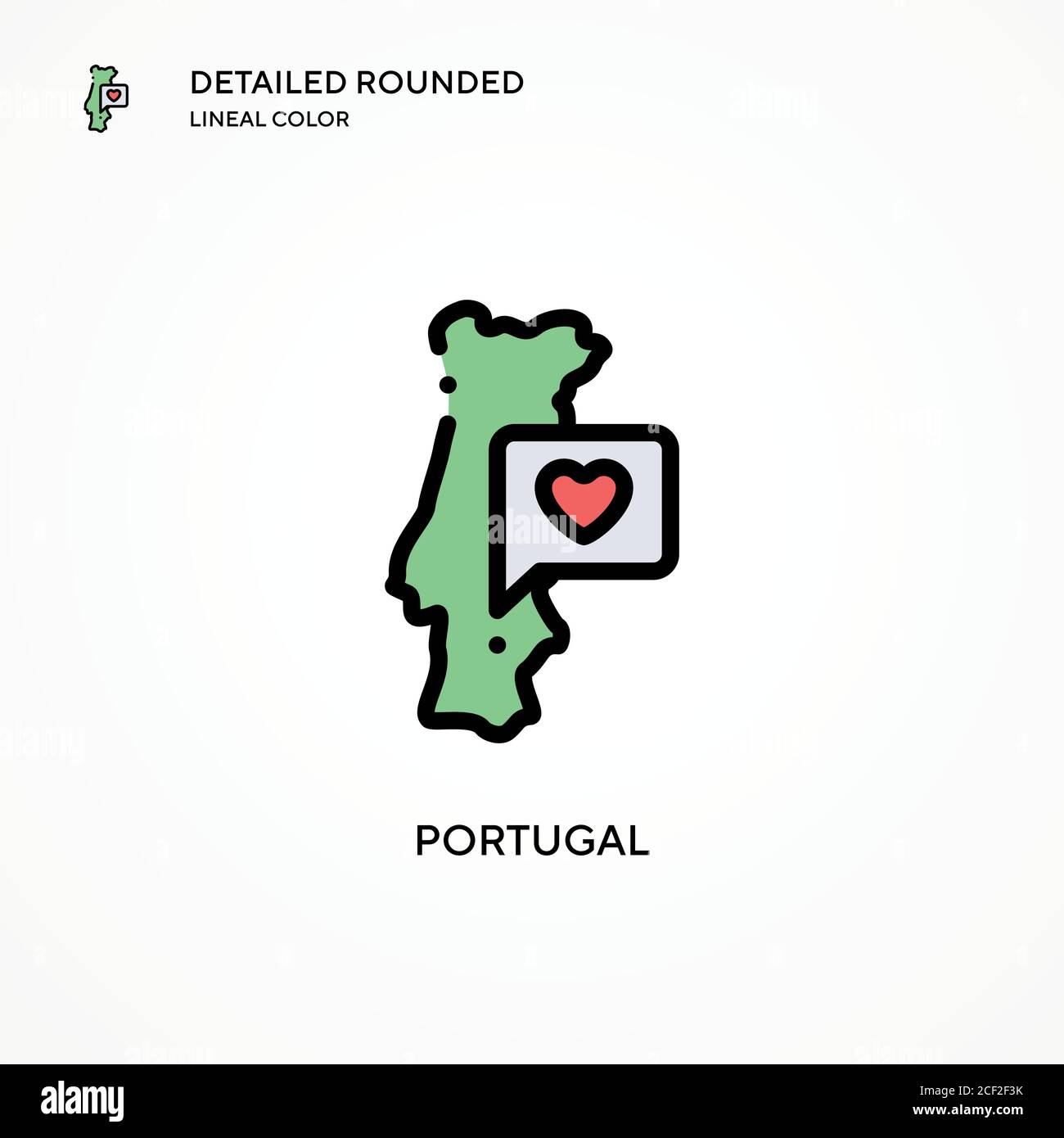 Vektorsymbol Portugal. Moderne Vektorgrafik Konzepte. Einfach zu bearbeiten und anzupassen. Stock Vektor