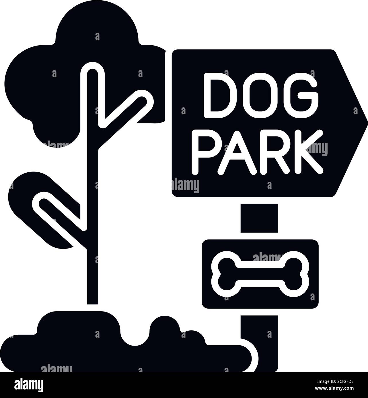 Schwarzes Glyphen-Symbol für den Hundepark Stock Vektor