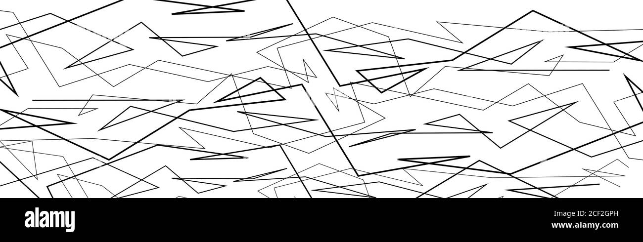 Abstrakt schwarze gebrochene Linien Hintergrund Stockfoto