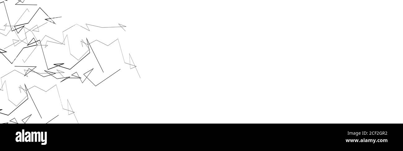 Abstrakt schwarze gebrochene Linien Hintergrund Stockfoto