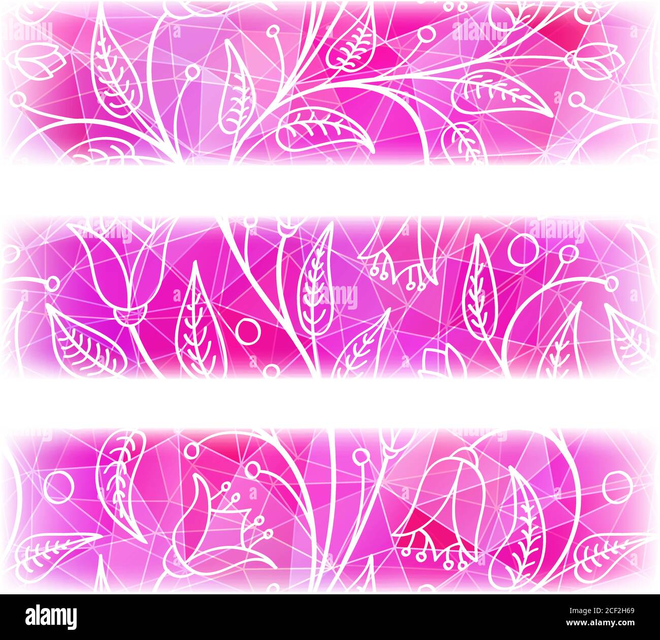 Set aus drei Bannern mit abstraktem polygonalem geometrischen Hintergrund. Stock Vektor