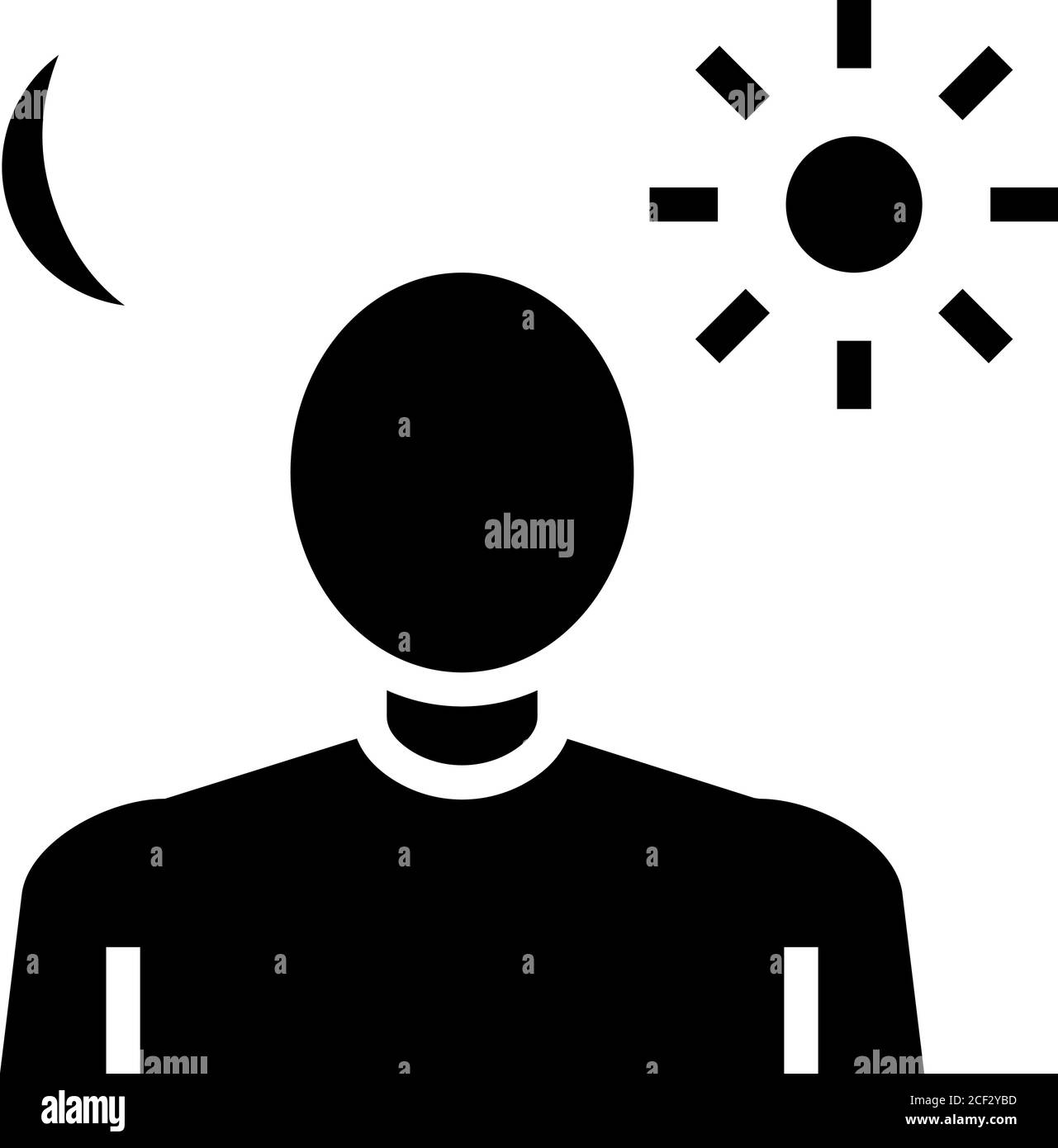 Sleep-Probleme Glyphen Symbol Vektor Illustration Stock Vektor