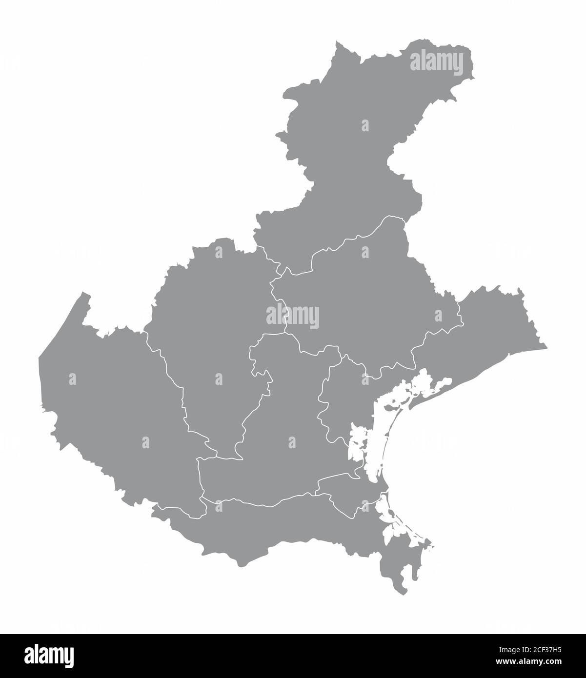 Karte der Region Venetien Stock Vektor