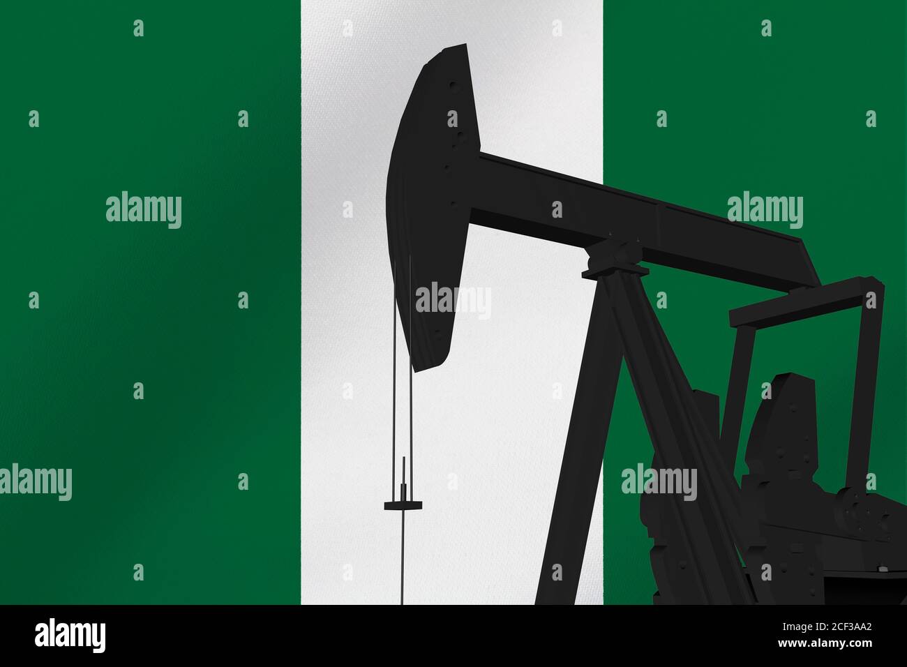 Schöne Kürbisse Ölextraktion mit Nigeria Flagge 3d Render. Stockfoto