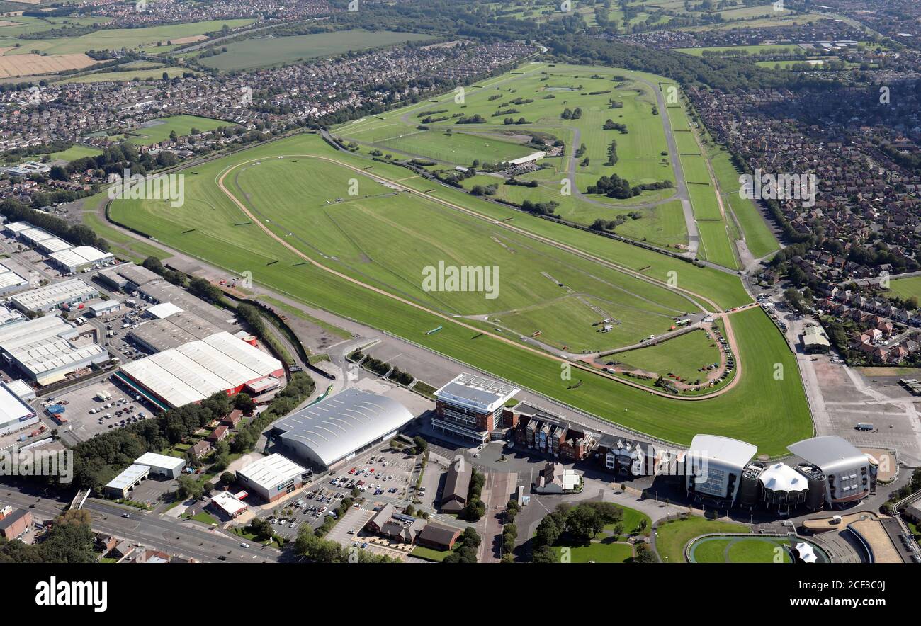 Luftaufnahme der Aintree Racecourse, Liverpool Stockfoto