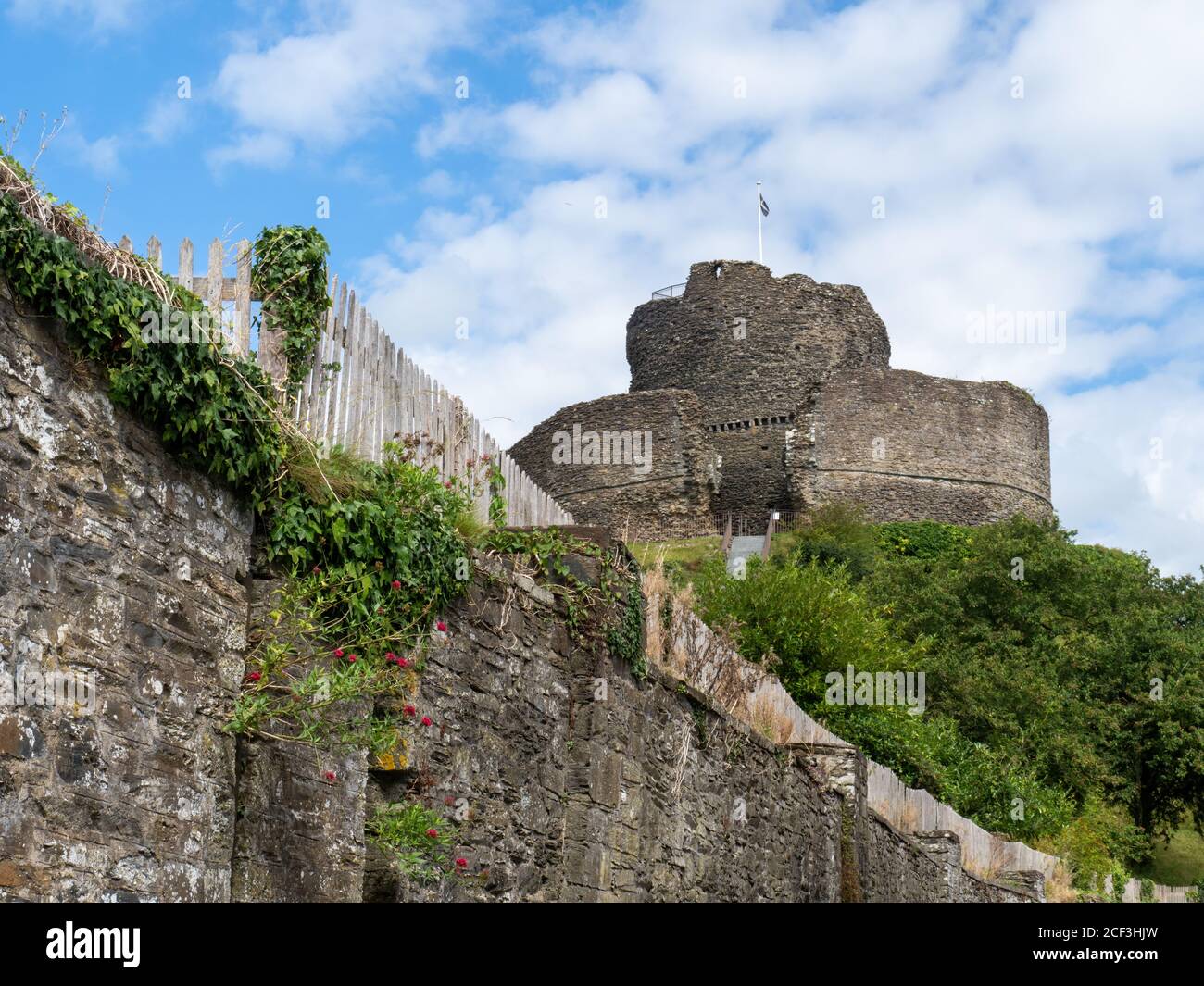 Blick auf Launceston Castle, Cornwall, Großbritannien. Stockfoto