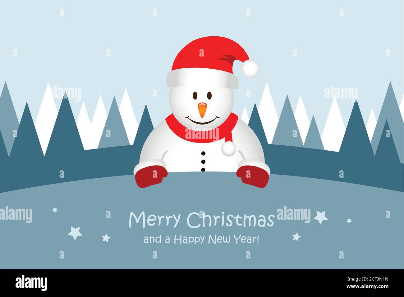 Niedlichen Schneemann weihnachten Grußkarte Vektor Illustration EPS10 Stock Vektor