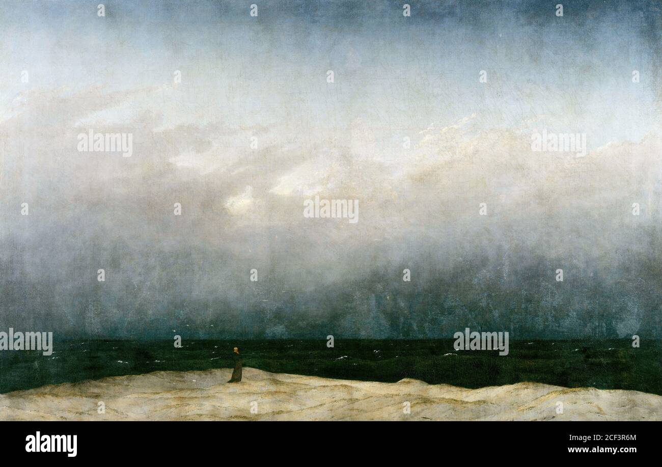 Der Mönch am Meer von Caspar David Friedrich (1774-1840), Öl auf Leinwand, ca. 1808-10 Stockfoto