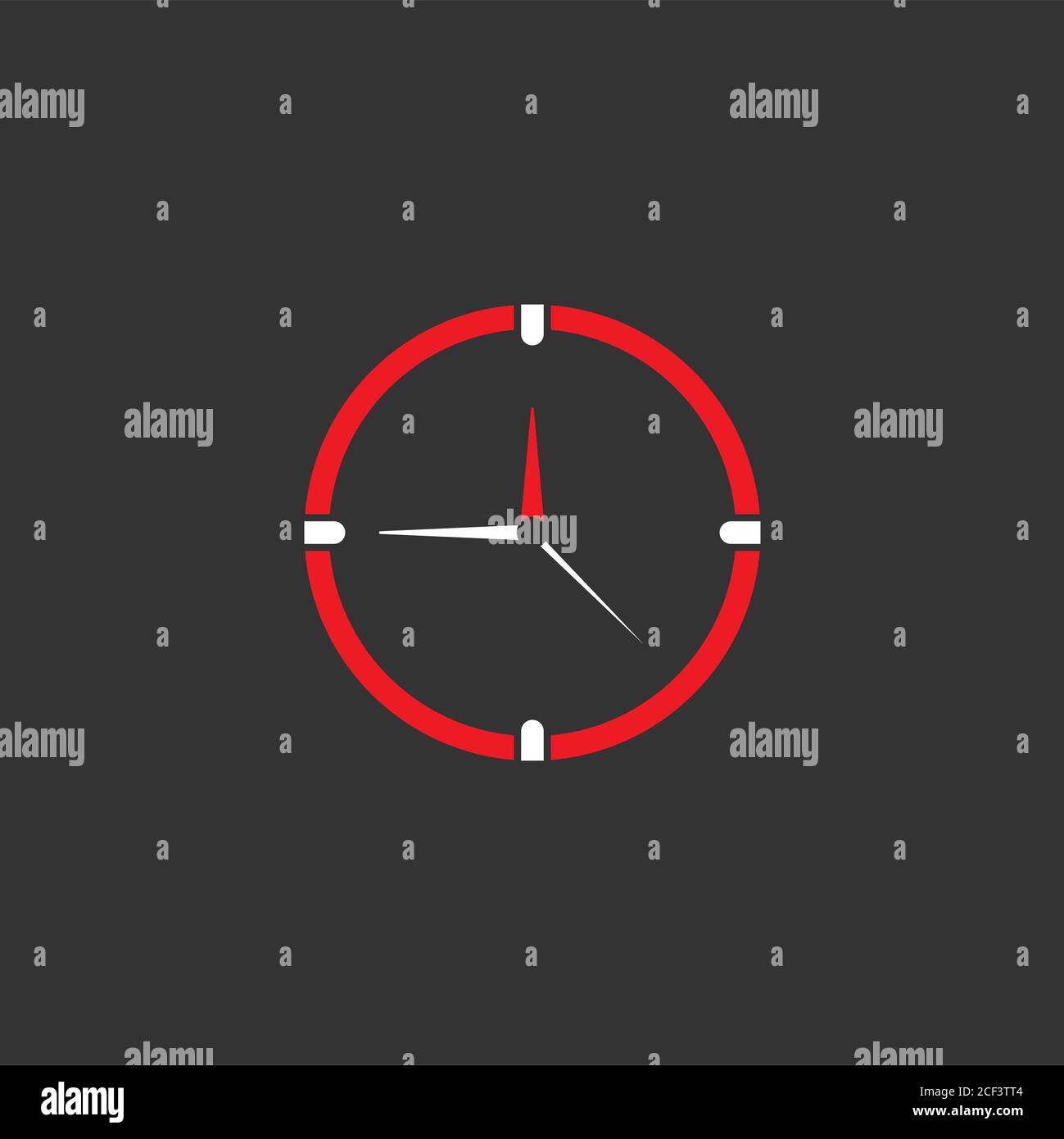 Rote Und Weisse Uhr Flaches Symbol Auf Schwarzem Hintergrund Isoliert Zeit Piktogramm Minuten Zeit Zum Arbeiten Oder Erstellen Eines Konzepts Stock Vektorgrafik Alamy