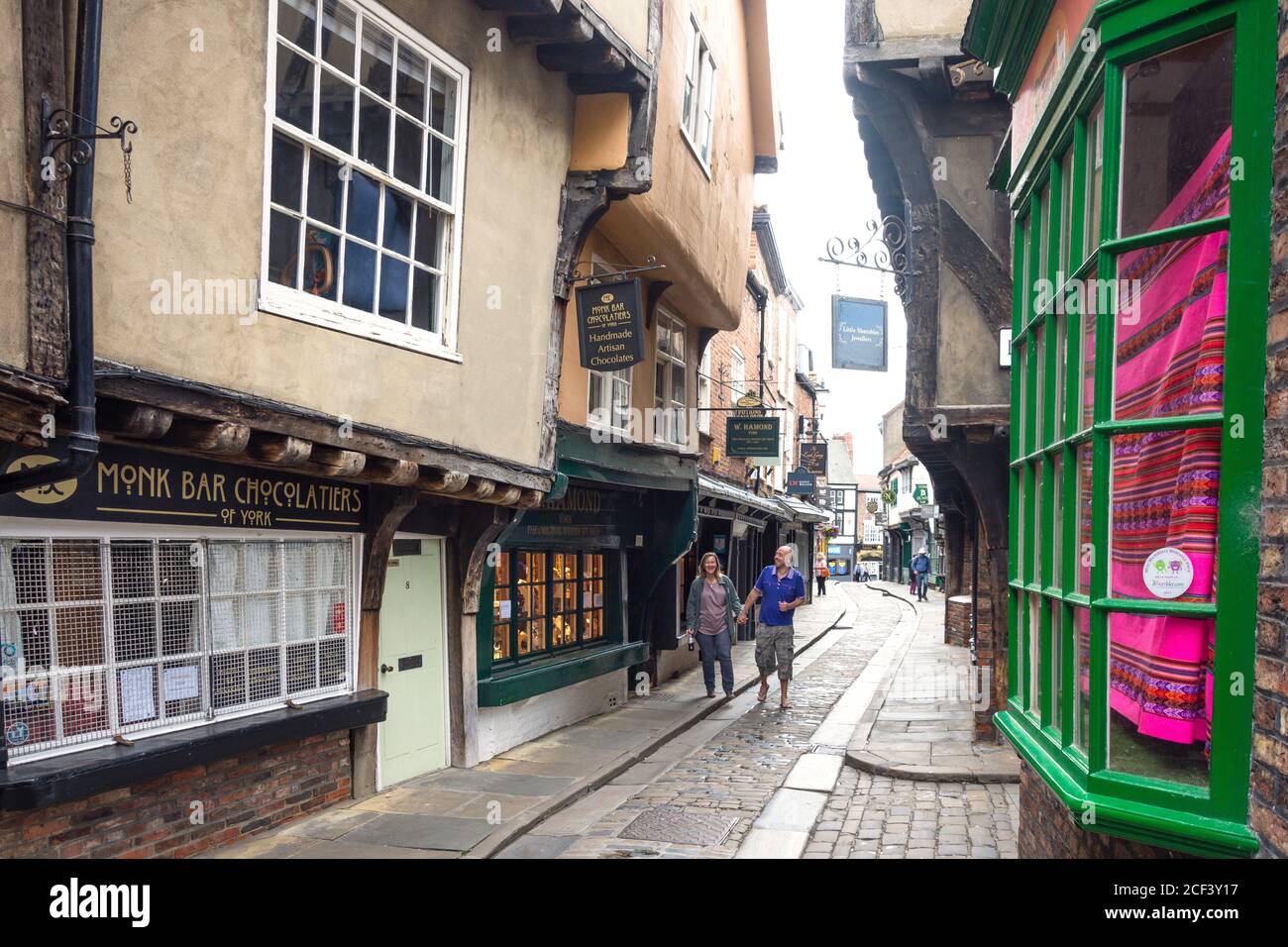 Medieval Shambles Street, Newgate, York, North Yorkshire, England, Vereinigtes Königreich Stockfoto