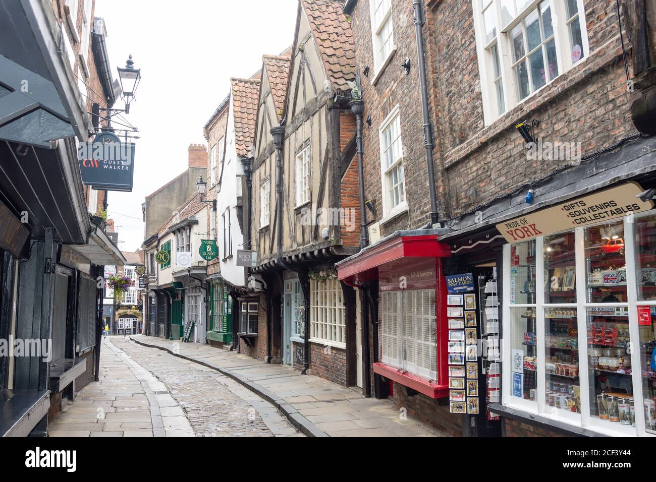 Medieval Shambles Street, Newgate, York, North Yorkshire, England, Vereinigtes Königreich Stockfoto