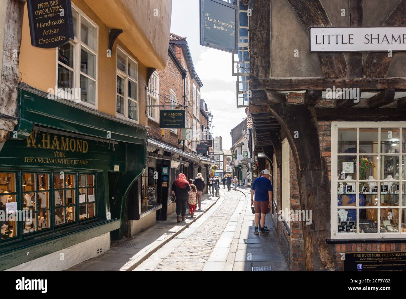 Medieval Shambles Street, Newgate, York, North Yorkshire, England, Vereinigtes Königreich Stockfoto
