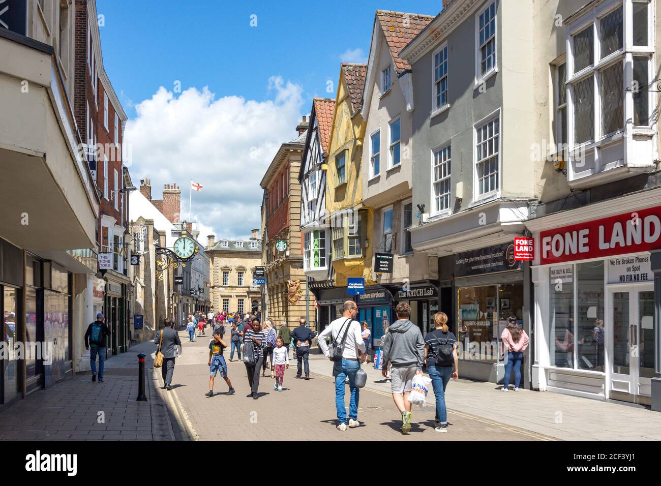 Fußgängerzone Coney Street, York, North Yorkshire, England, Großbritannien Stockfoto