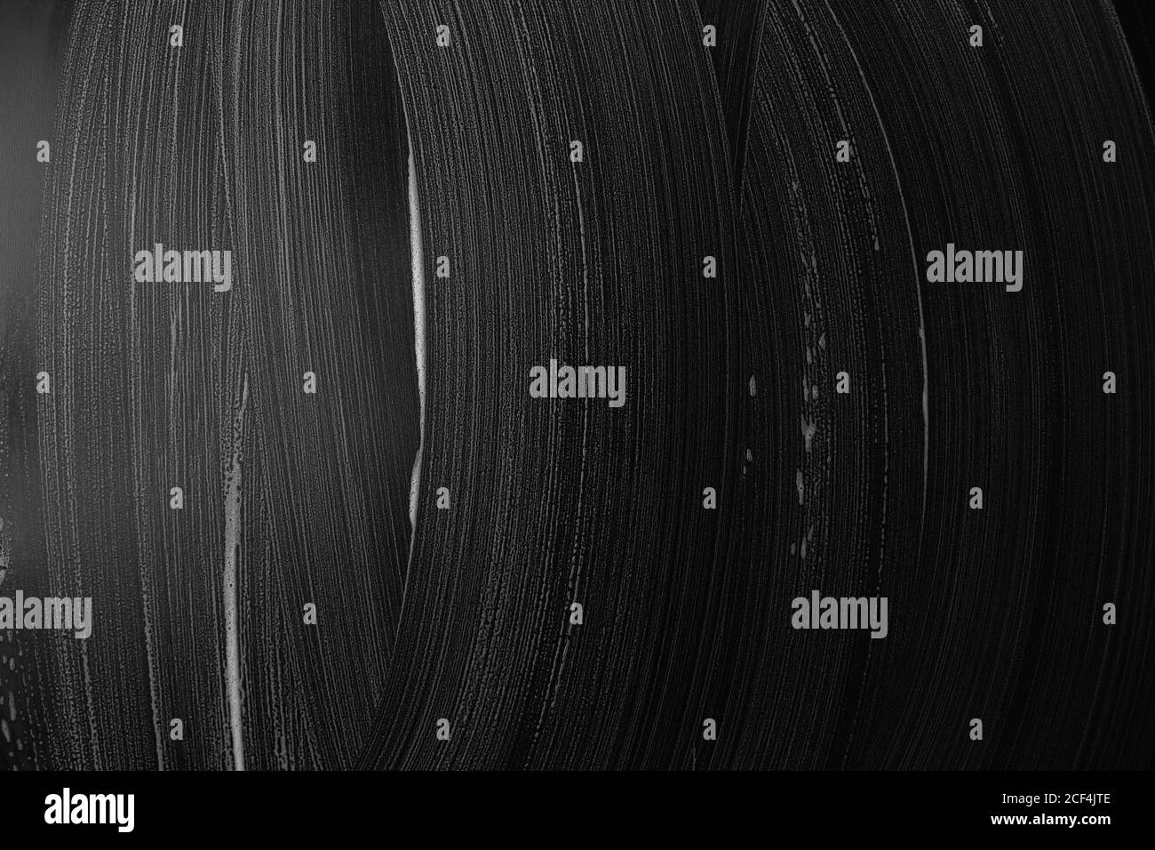 Abstrakter schwarzer Hintergrund mit weißem Schaum gut für Text Cafe, Bar Und Wäscheservice Stockfoto