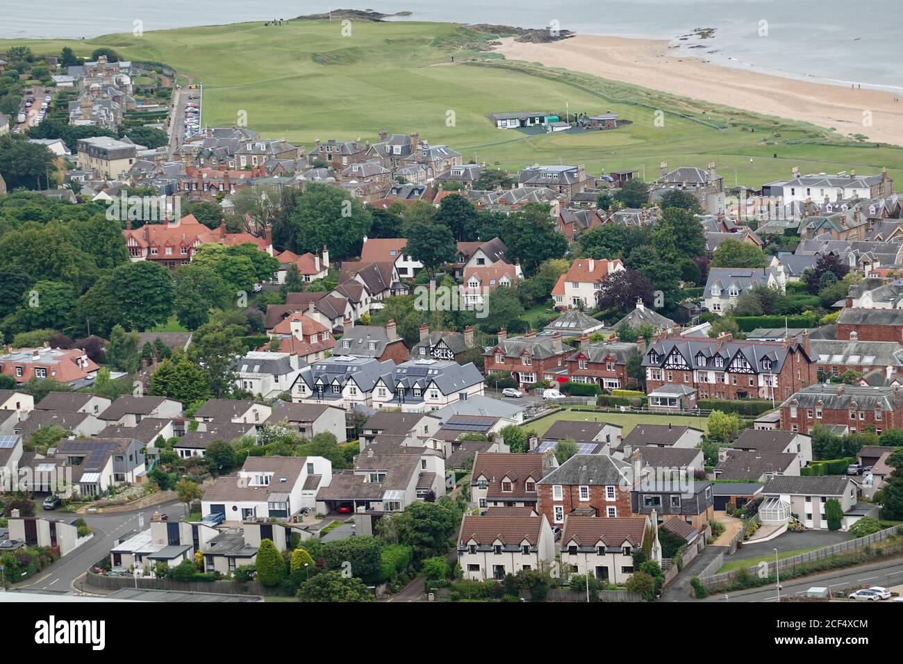 Blick auf North Berwick und West Links von North Berwick Recht Stockfoto