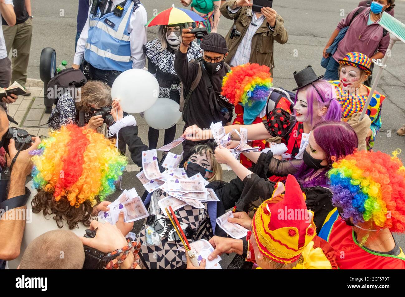 London - September 2020: Extinction Rebellion protestiert im Zentrum Londons, die sich für Fragen des Klimawandels einsetzen Stockfoto