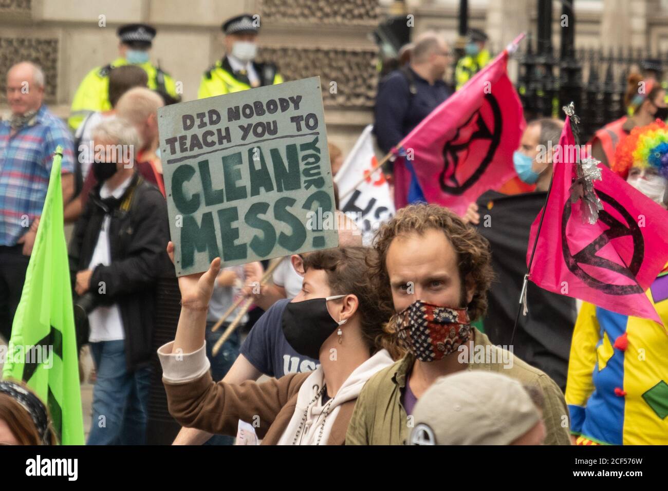 London - September 2020: Extinction Rebellion protestiert im Zentrum Londons, die sich für Fragen des Klimawandels einsetzen Stockfoto