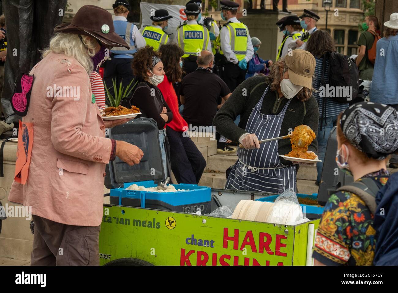 London - September 2020: Extinction Rebellion protestiert im Zentrum Londons, die sich für Fragen des Klimawandels einsetzen Stockfoto