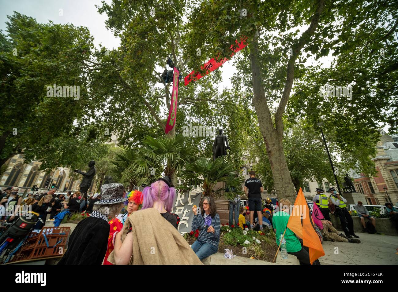 London - September 2020: Extinction Rebellion protestiert im Zentrum Londons, die sich für Fragen des Klimawandels einsetzen Stockfoto