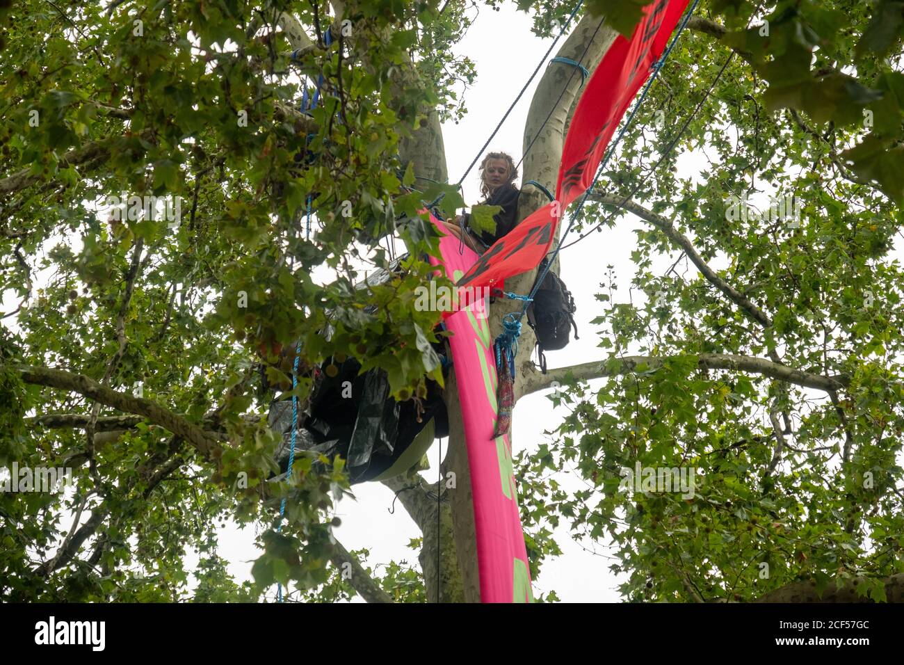 London - September 2020: Extinction Rebellion protestiert im Zentrum Londons, die sich für Fragen des Klimawandels einsetzen Stockfoto