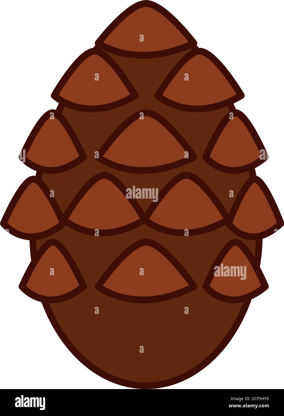 Woody Frucht von Nadelbaum Natur Vektor Illustration Linie und Füllsymbol Stock Vektor