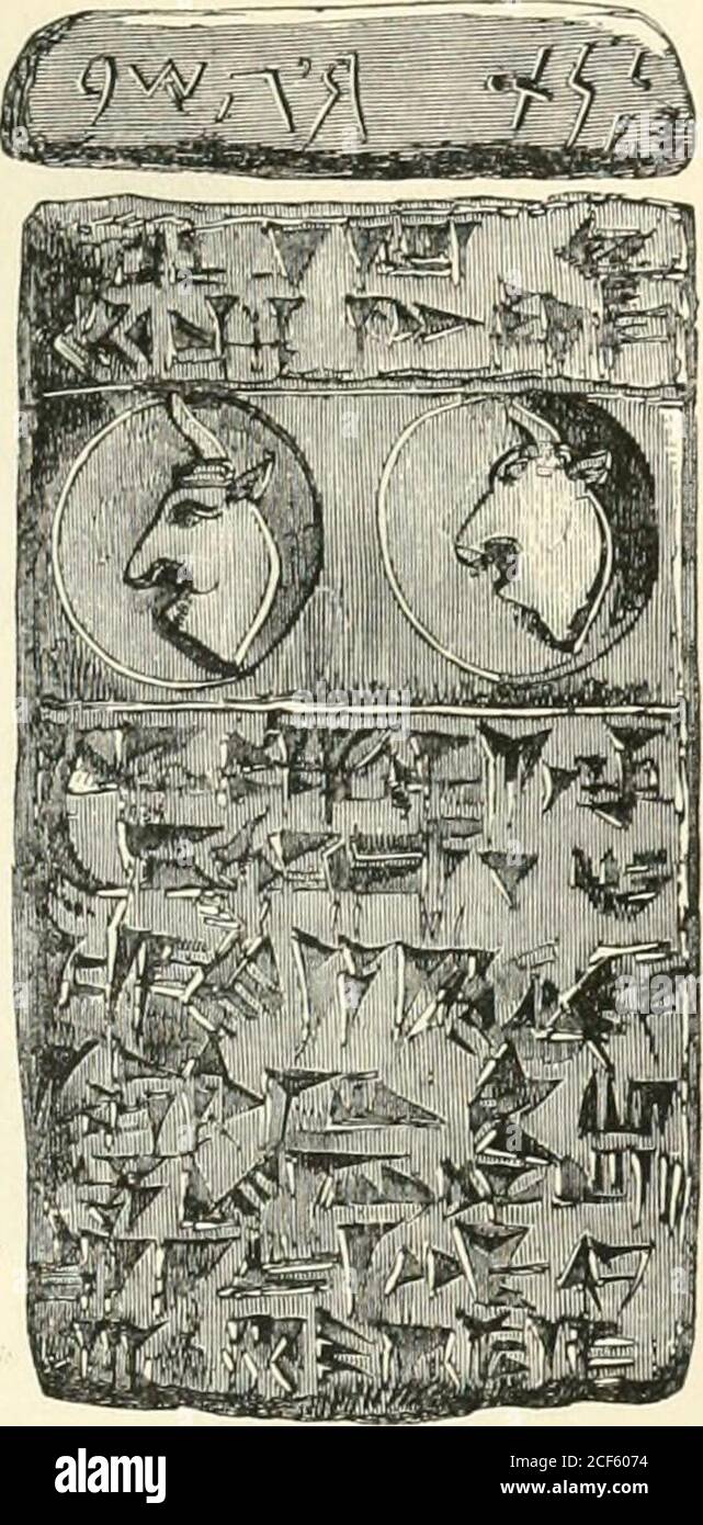 . Ninive und Babylon: Eine Erzählung von einer zweiten Expedition nach Assyrien während der Jahre 1849, 1850, & 1851. r Zeichen. In den angrenzenden Kammern waren ähnliche Relikte, aber in wesentlich kleinerer Zahl. Viele Kasernwurden mit diesen Tabletten gefüllt, die im BritishMuseum hinterlegt sind. Wir können ihren Wert nicht überbewerten. Sie liefern uns V / ithmaterials für die vollständige deci-pherment des cuneiform cha-racter, für die Wiederherstellung der Sprache und Geschichte von Assyrien, und für in-quiring in die Bräuche, Wissenschaften, und, es kann vielleicht sogar geadded, Literatur seines Volkes.die Dokumente, die thusbeen entdeckt Stockfoto