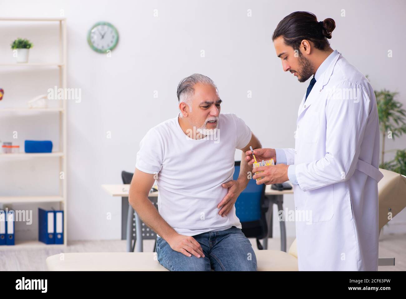 Patient leidet an Diabetes Hausarzt Stockfoto