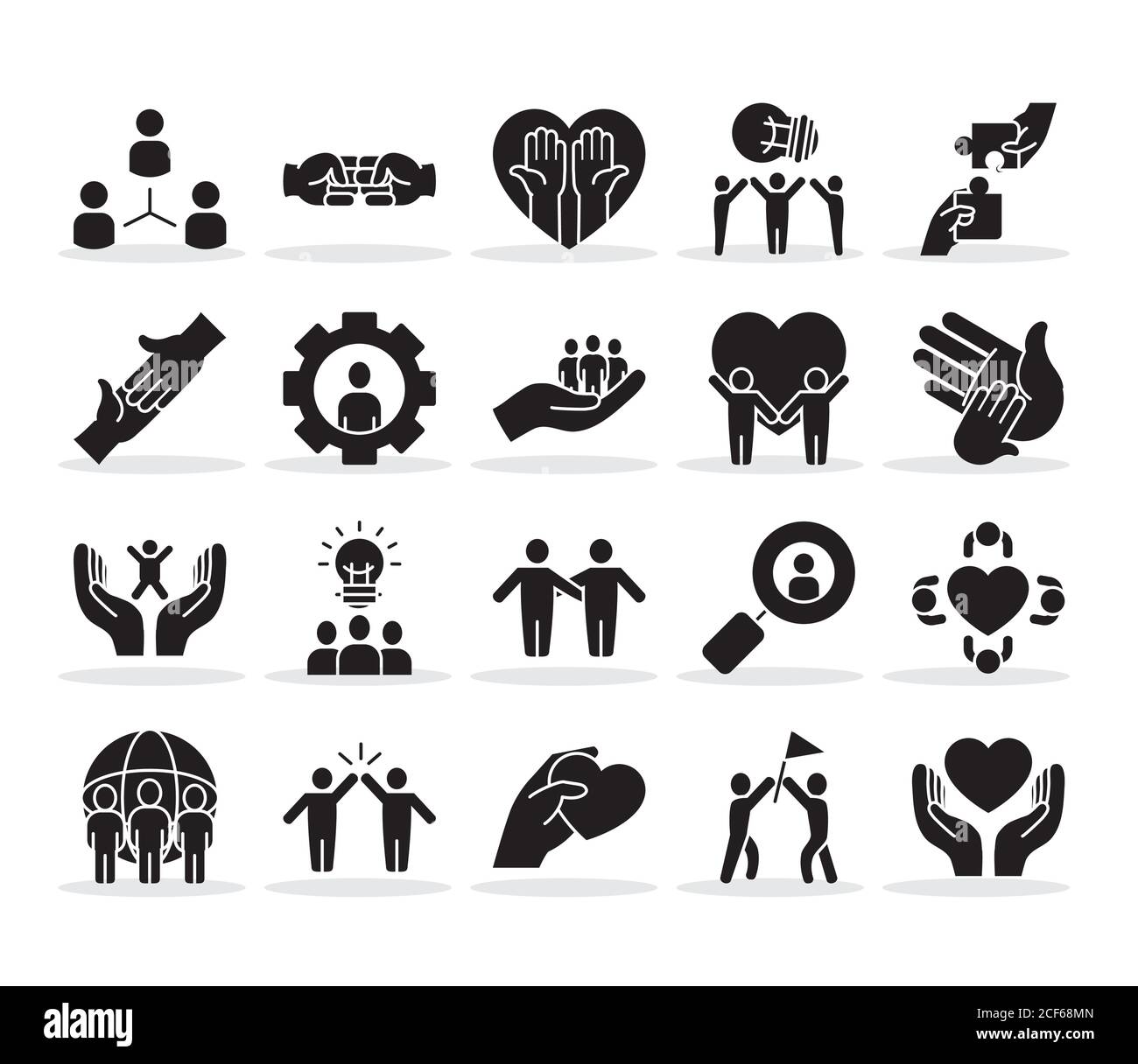 Zeiger und Einschluss Symbol auf weißem Hintergrund gesetzt, Silhouette Stil, Vektor-Illustration Stock Vektor