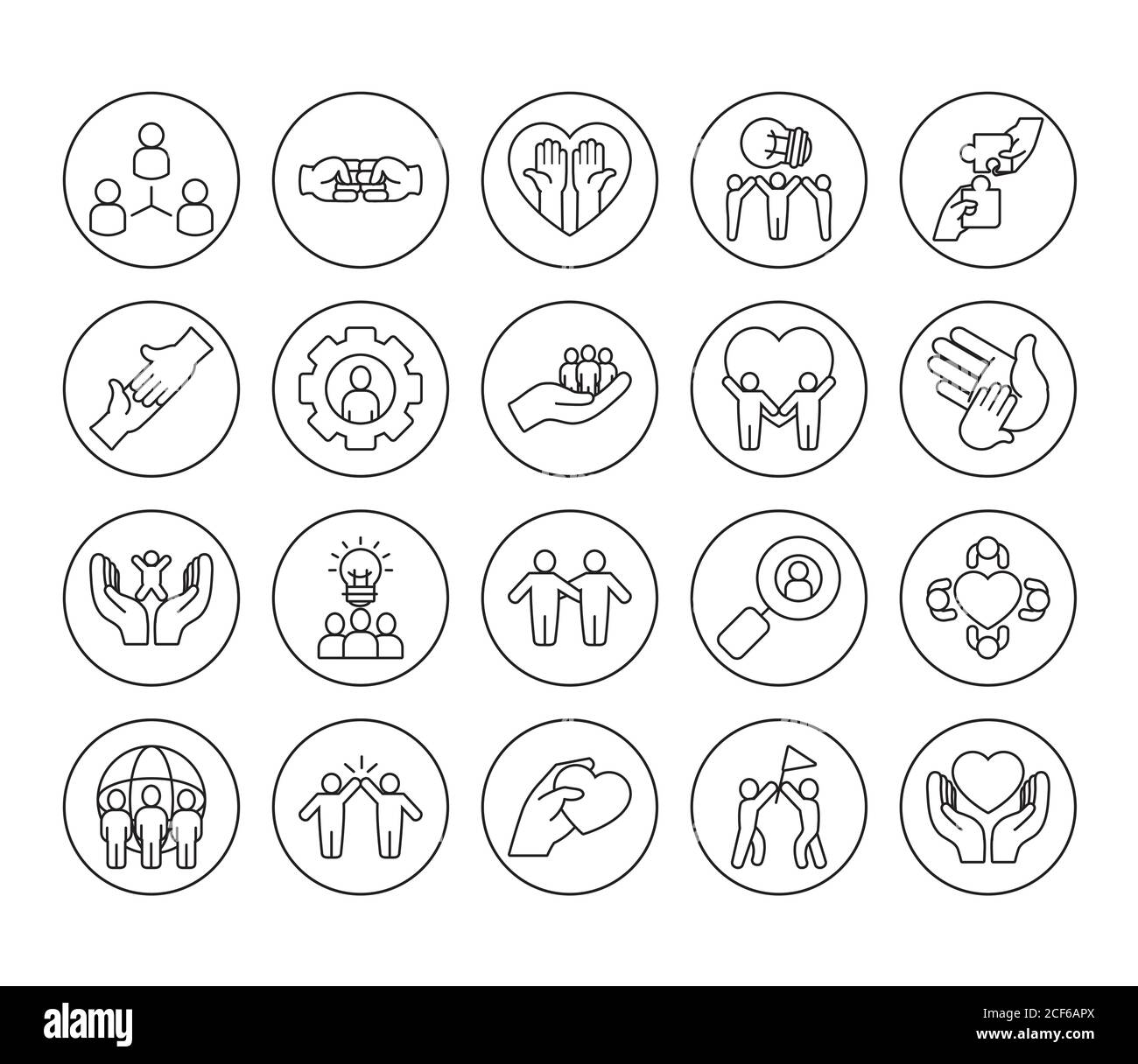 Zeiger und Einschlusssymbol auf weißem Hintergrund, Linienstil, Vektorgrafik Stock Vektor