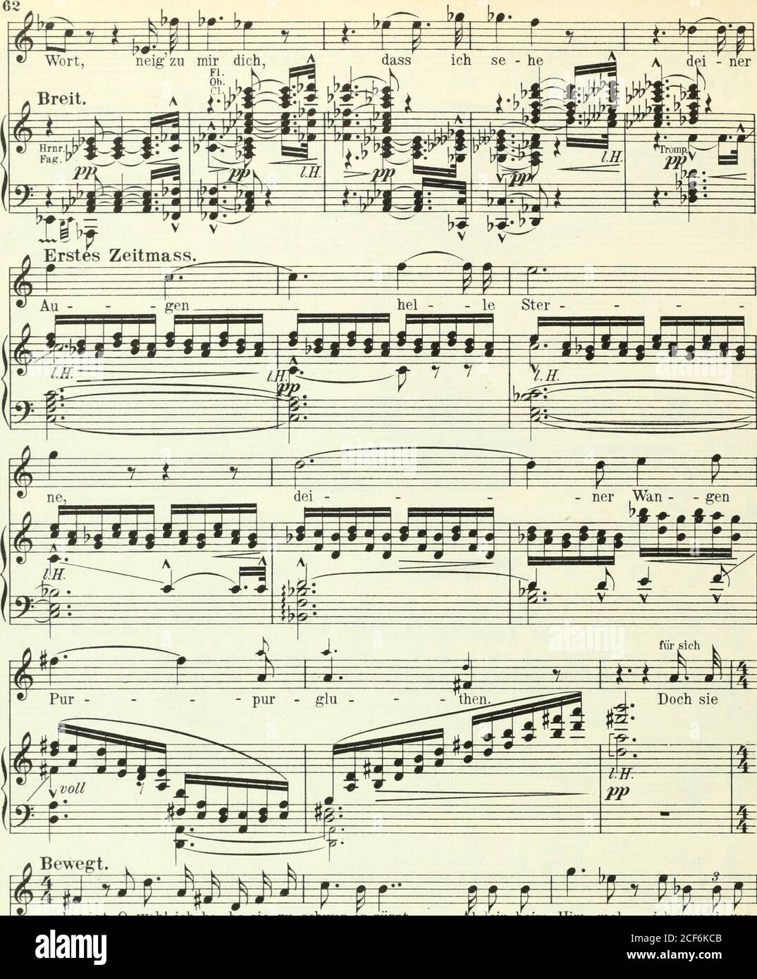. Till Eulenspiegel : Volkoper in zwei Theilen und einem Nachspiel : frei nach Johann Fischchart's 'Eulenspiegel Reimensweiss'. Zu Gertrudis ^ L.K1 UCI VI UU19 hebt und senskt sich ih-res BU - sens zar - te Wöl - bung. Ach, sprich doch nur ein-zif i Ach, sprich doch nur ein-zig # «fe k^ i4. ^ £e f 1 S ma A^J   m mm* lw h.. Schweigt. 0 weh! Ich ha-be sie zu schwer er-kürnt P * ^m rzv 0 rj-i- 1 f AI-lein, beim HIM-mel, ichmusssiever- s Stockfoto