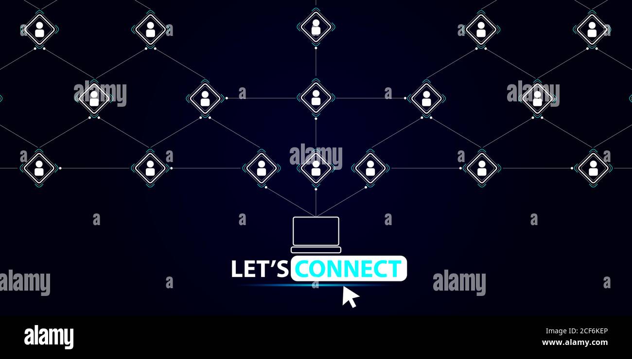 Darstellung des Konzepts für die Konnektivität von Social Media-Netzwerken Stockfoto