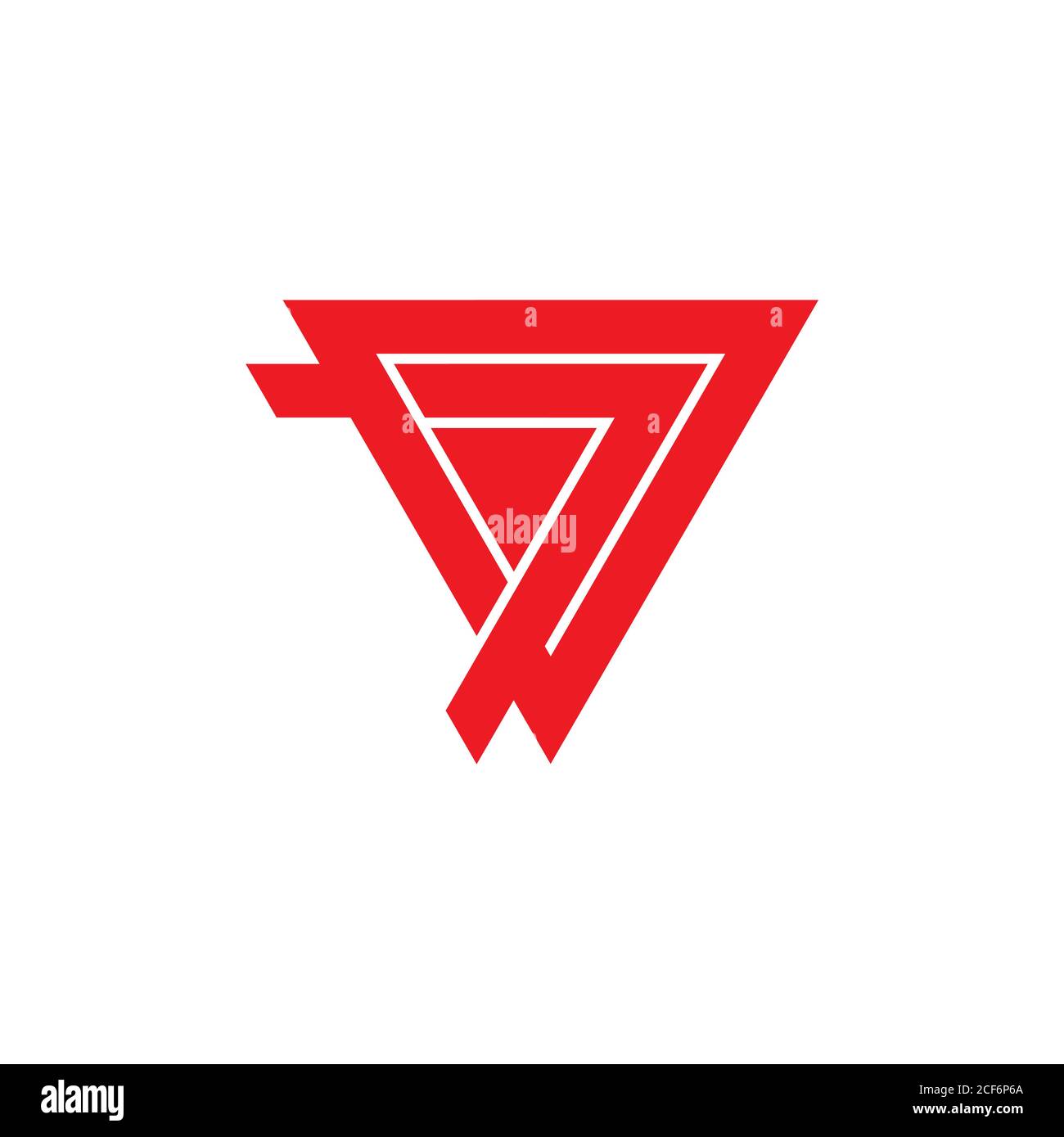 Zahl 7 Dreieck geometrische Pfeil Logo Stock Vektor