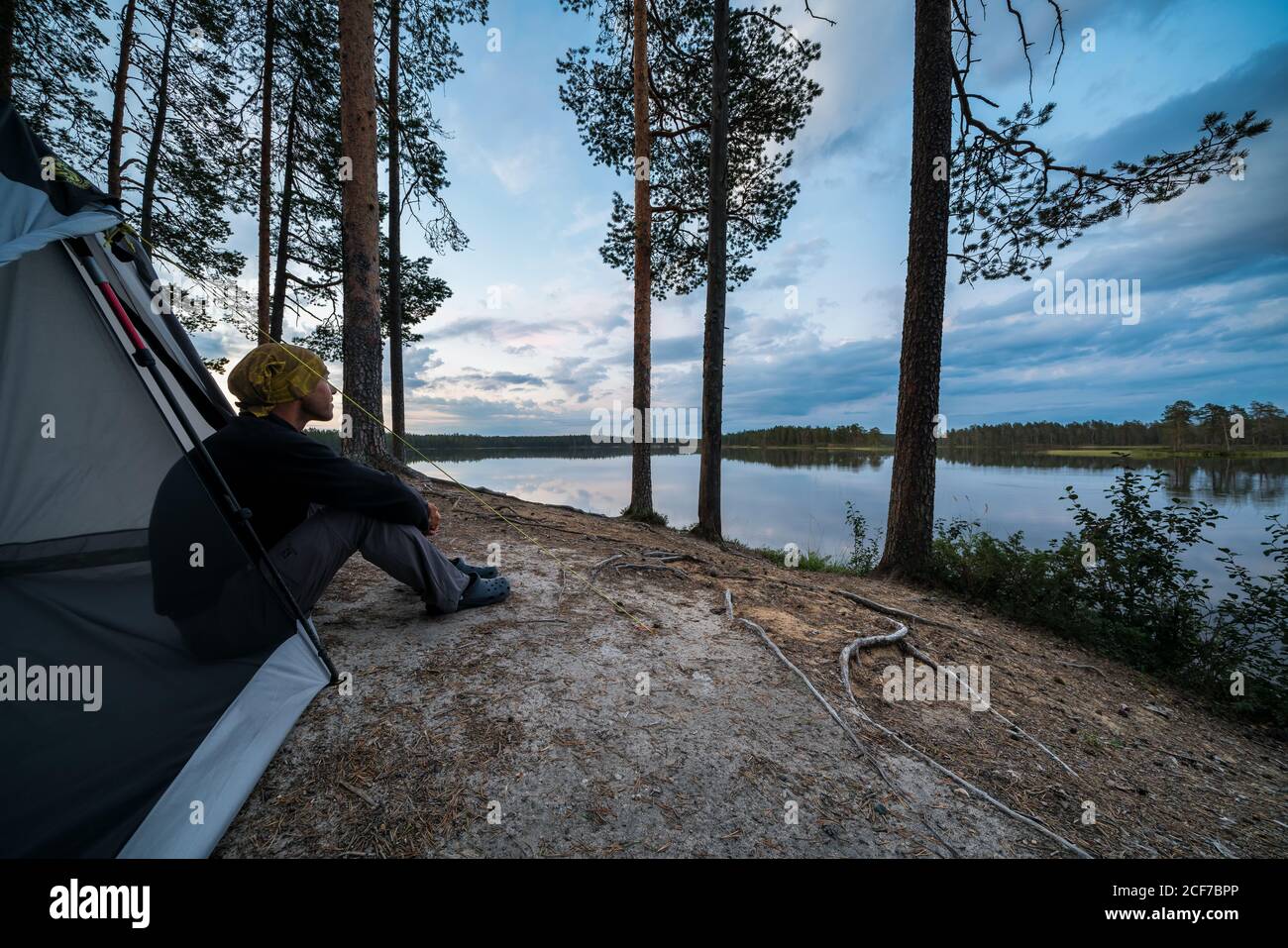 Camping im Hossa Nationalpark, Finnland Stockfoto