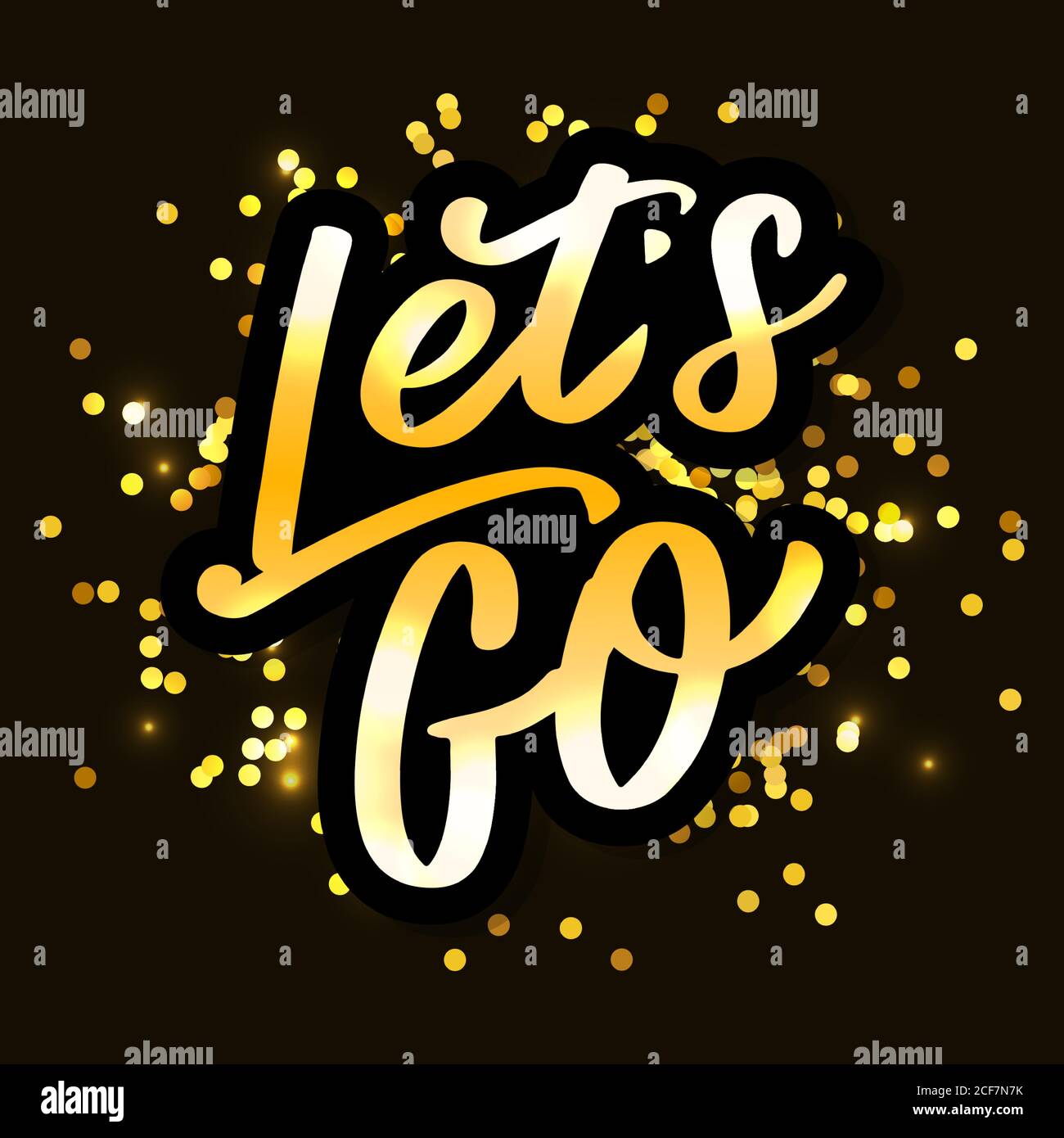 Handschriftzug der motivierenden Phrase "Let's go" Tinte gemalt moderne Kalligraphie. Vektorhand-Typografie. Isoliert auf Weiß. Stock Vektor