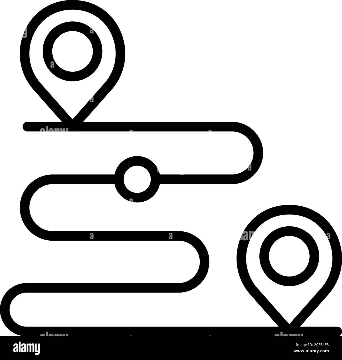 Lieferung nach Hause gps-Route Symbol, Umriss Stil Stock-Vektorgrafik -  Alamy