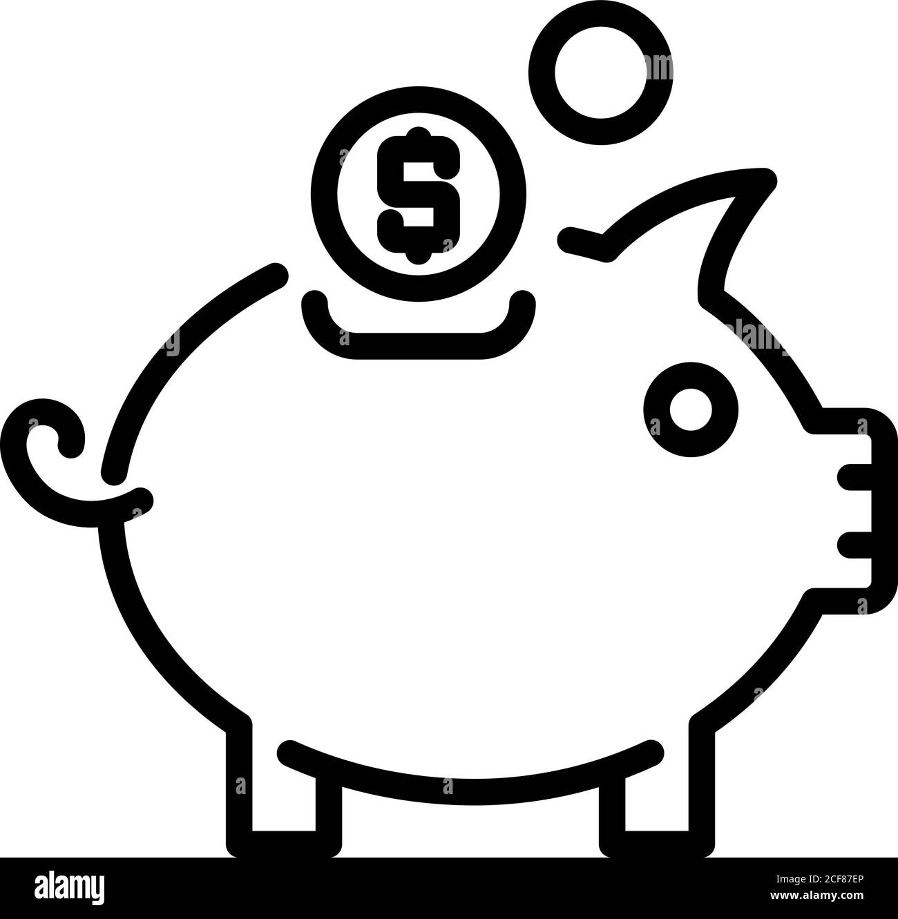 Sparschwein Bonus Symbol, umreißen Stil Stock Vektor