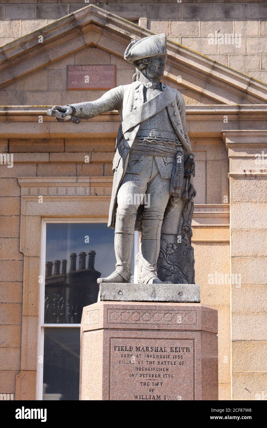 Statue von Field Marshall Keith, Peterhead Stockfoto