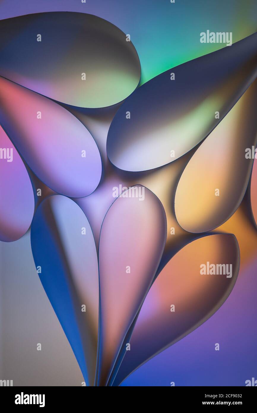 Abstrakt bunten Hintergrund mit leuchtenden Blasen in verschiedenen Formen und Farben Stockfoto