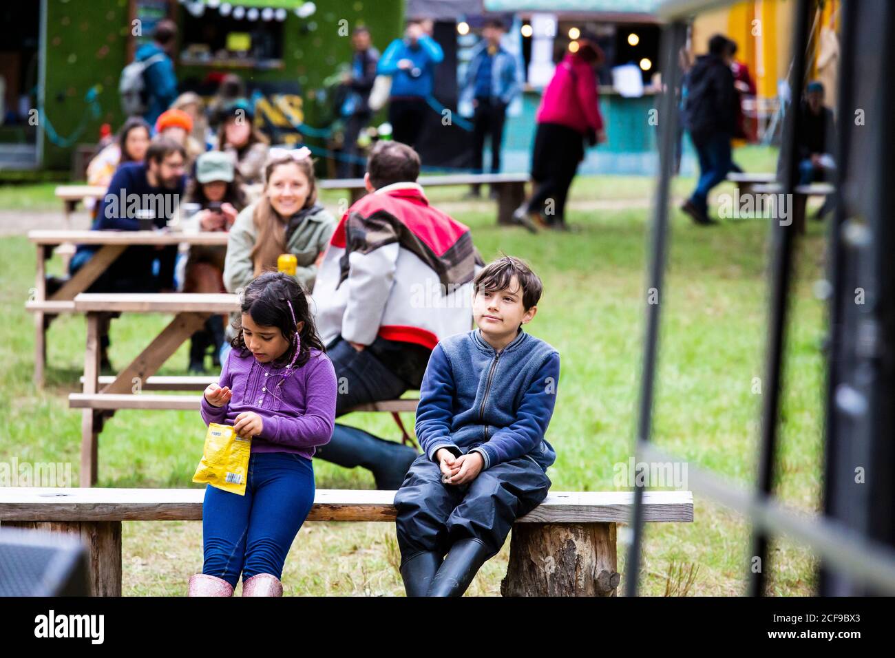 Wir sind kein Festival sozial distanziert Veranstaltung in Pippingford Park - Camping mit Festivalstimmung Stockfoto