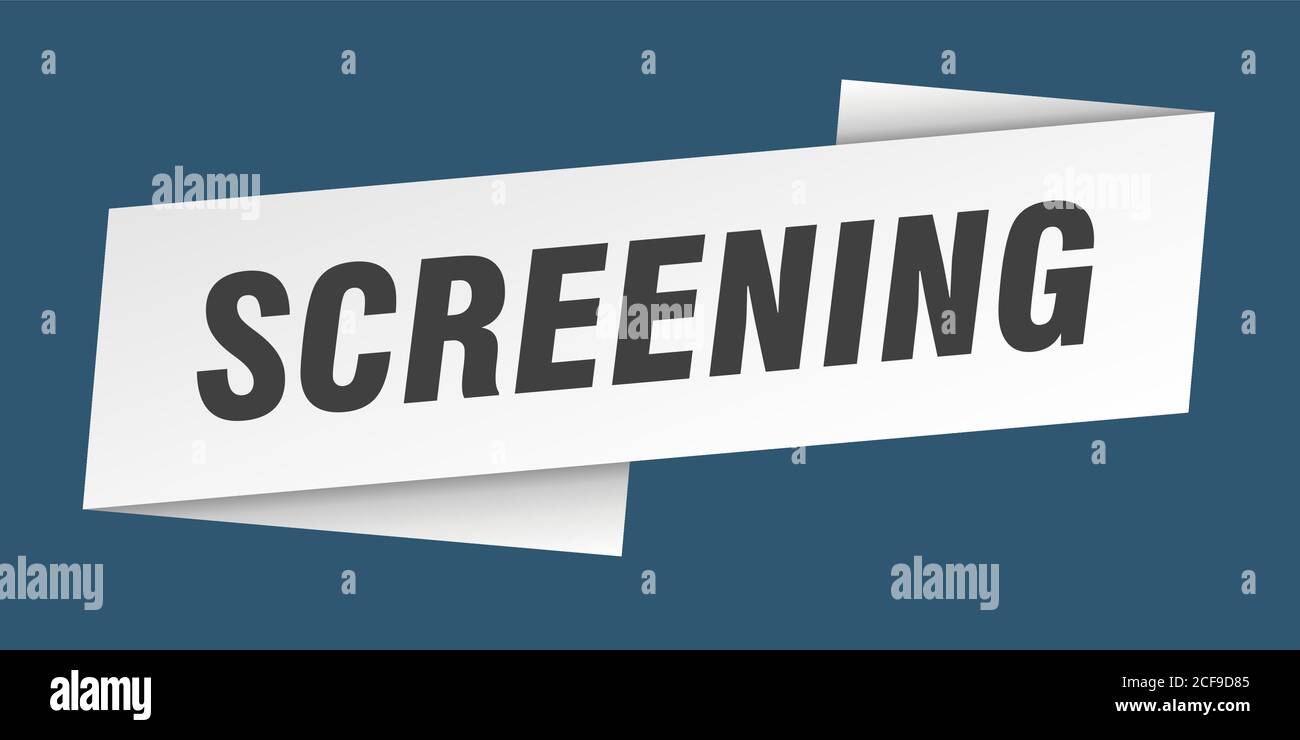 Screening Banner Vorlage. Band Etikett Aufkleber. sign Stock Vektor