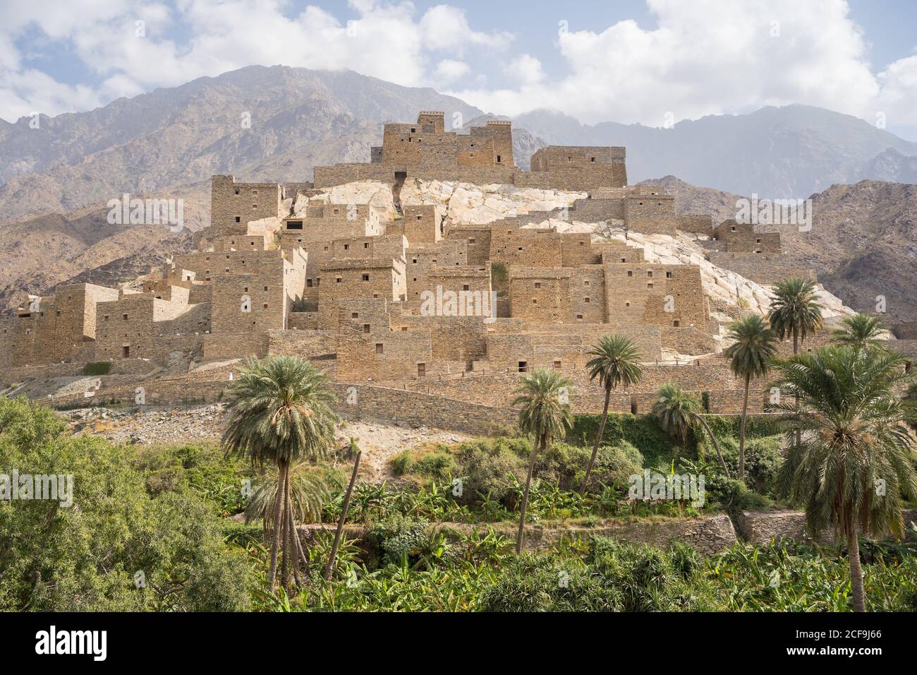 Erstaunliche Landschaft von abgelegenen alten Marmor Dorf in Al Bahah
