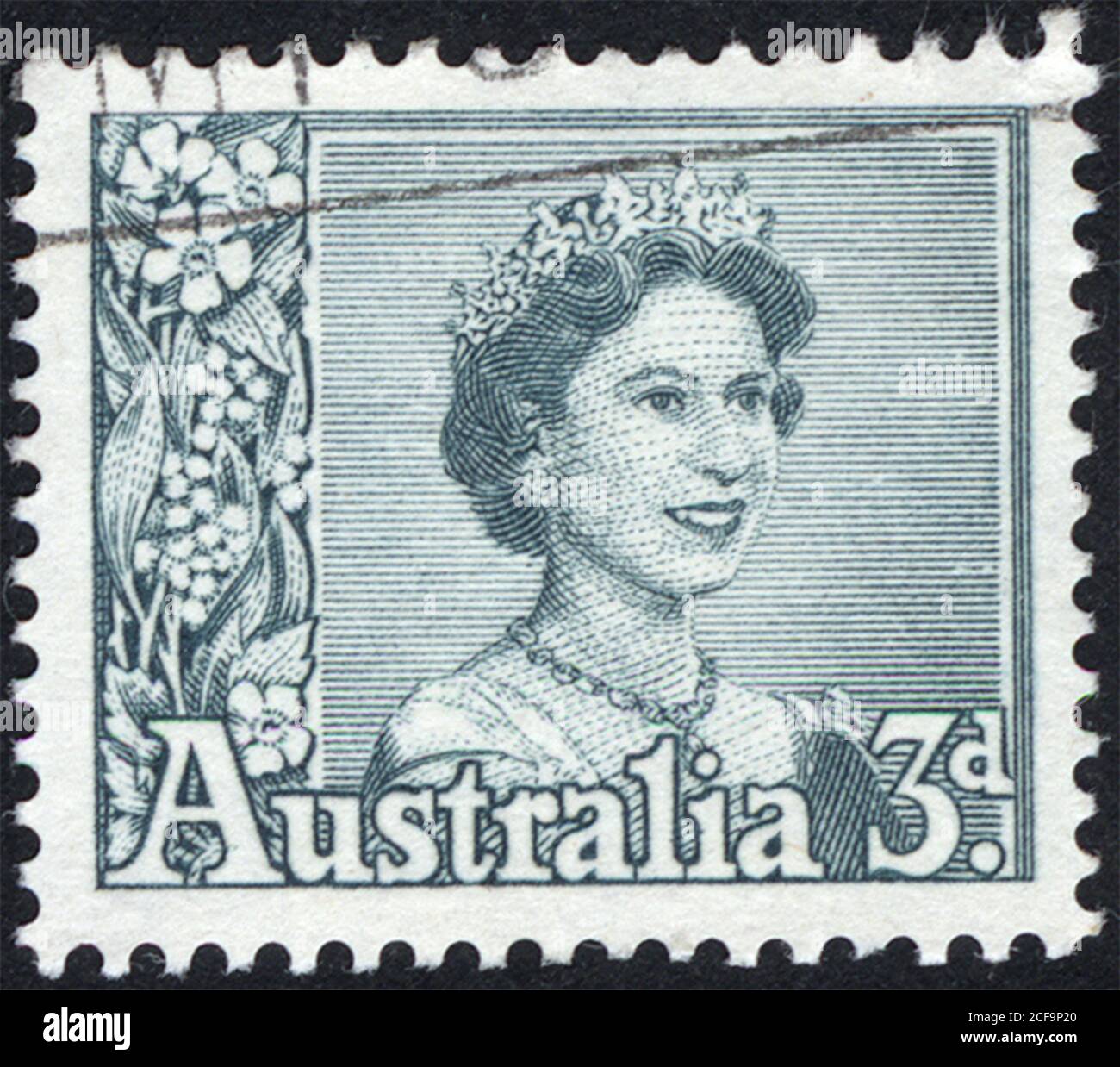 Australien Briefmarke. Historische Briefmarke Italien. Eine in Australien gedruckte Briefmarke. Stockfoto