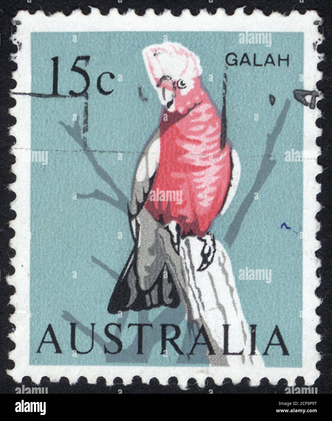 Australien Briefmarke. Historische Briefmarke Italien. Eine in Australien gedruckte Briefmarke. Stockfoto