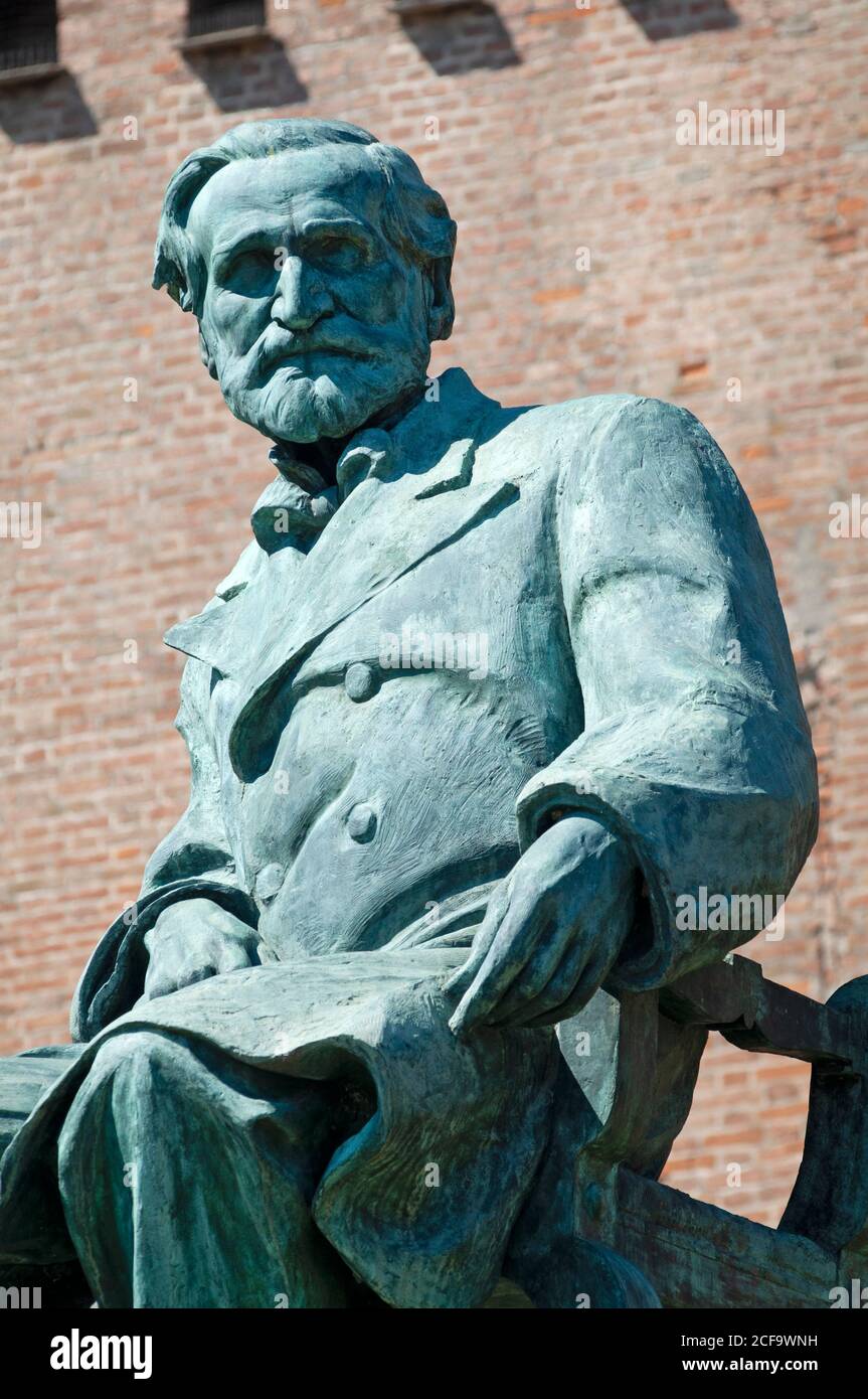 Italien, Lombardei, Busseto, Giuseppe Verdi Denkmal von Luigi Secchi Datum 1913 Stockfoto