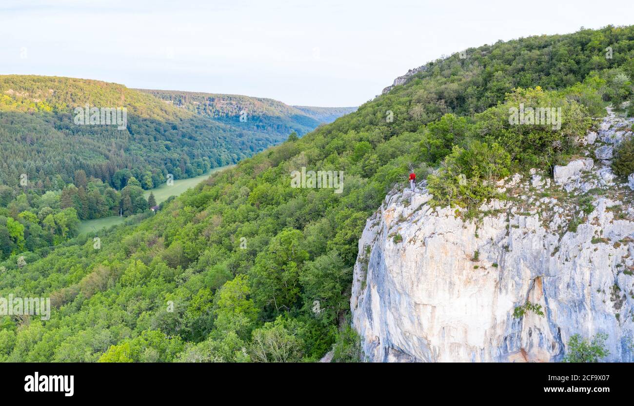 Frankreich, Cote d’Or, Regionales Naturreservat Val Suzon, Messigny et Vantoux, Foret Domaniale de Val Suzon (Luftaufnahme) // Frankreich, Côte d’Or (21), rés Stockfoto