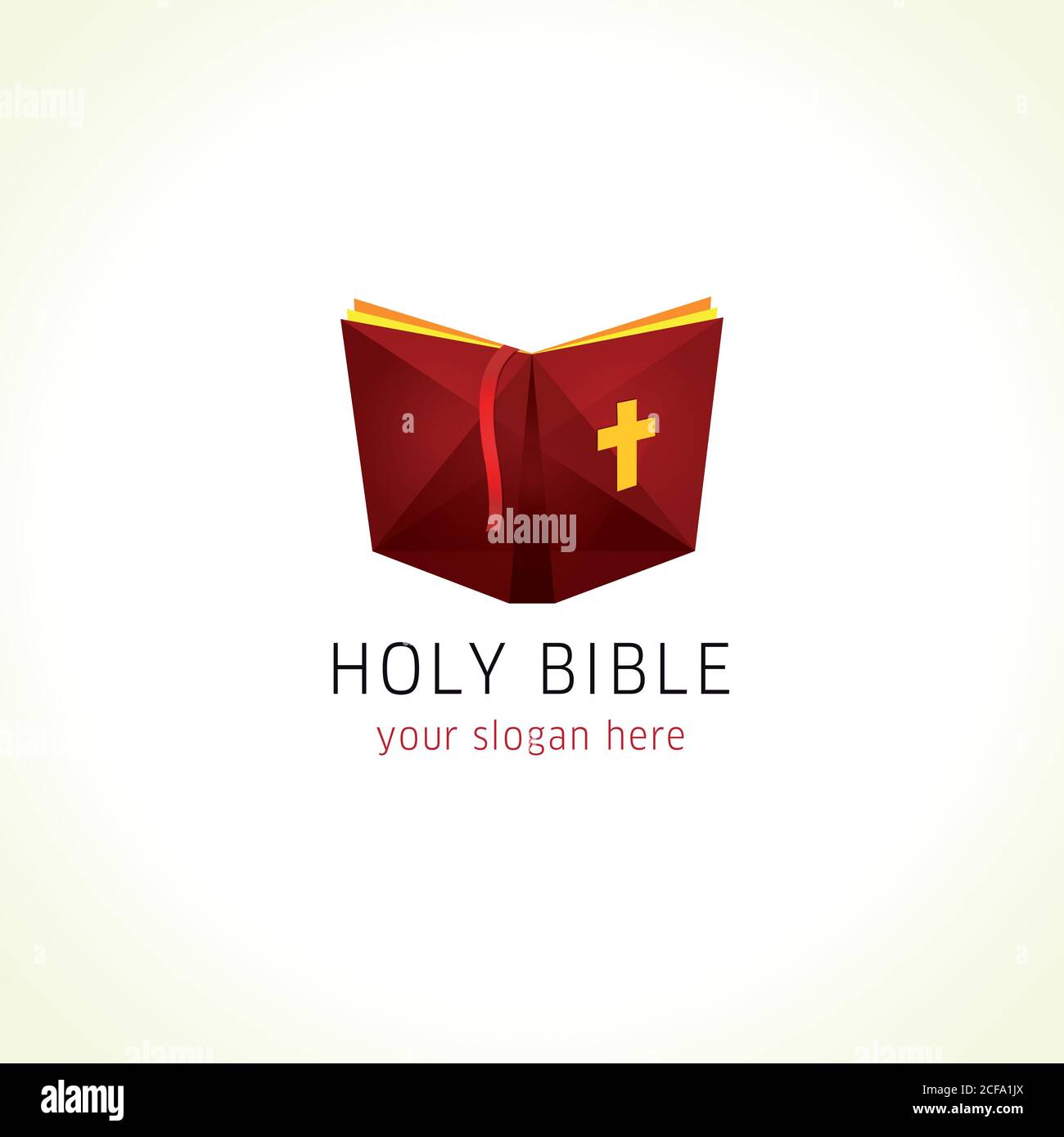 Online Heilige bibel oder christliche Literatur Vektor-Logo. Buch mit Cross Clipart Symbol öffnen. Computer-Software oder Telefon-Anwendung pädagogischen Studium. Stock Vektor