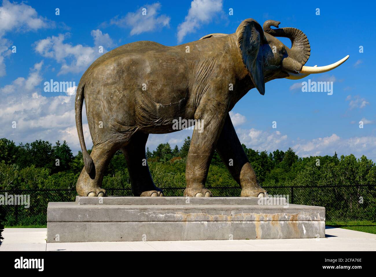 St. Thomas, Ontario, Kanada. Eine lebensgroße Statue von Jumbo, dem Elefanten. Stockfoto